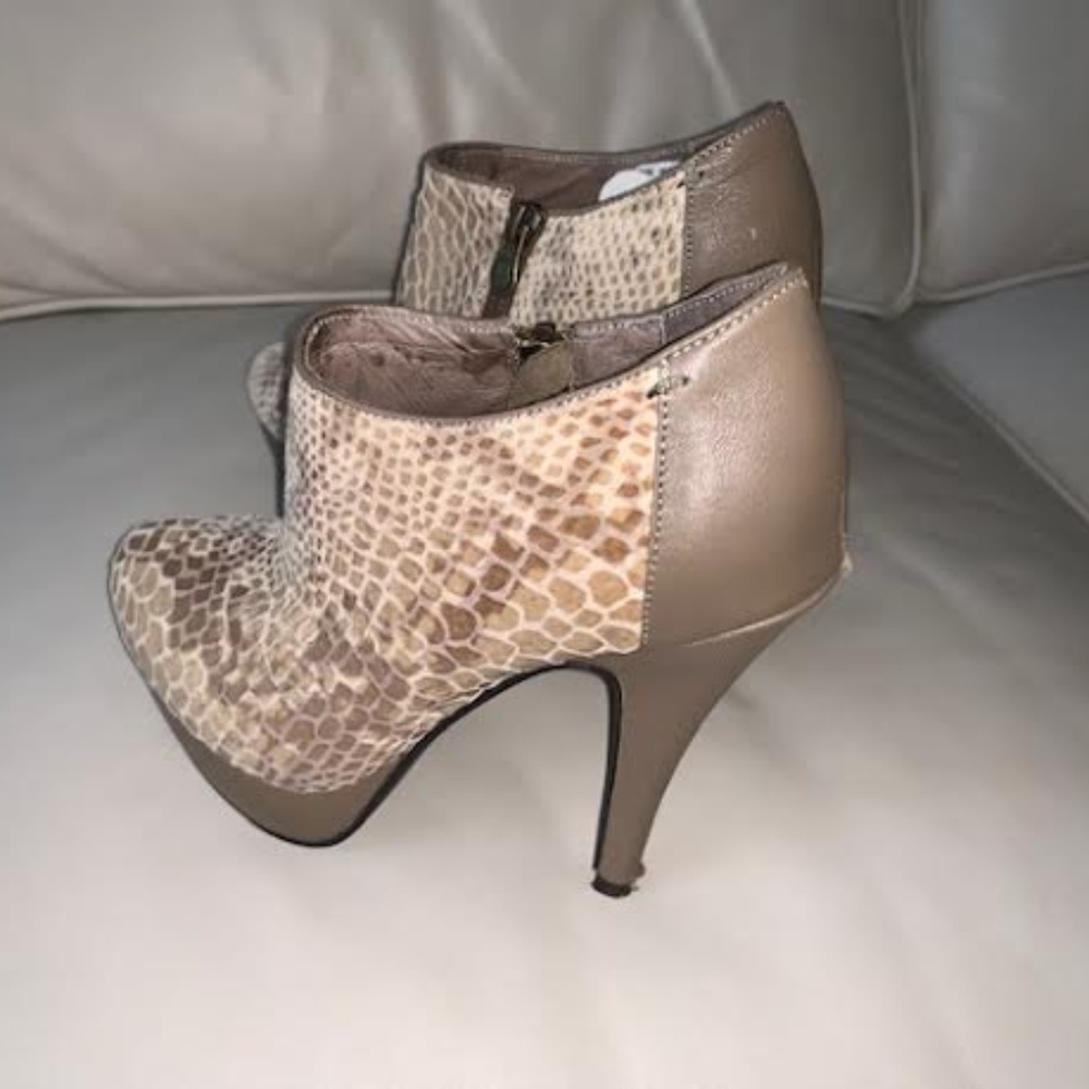 SuperTrash Suede Snake Print Heeled Boot